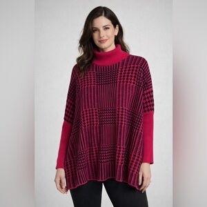 Tint & Shadow NWT Womens Dolman Slv Cowl Neck Sweater Size L/XL red/black